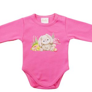 Hosszú ujjú baba body - Állatos mintával
