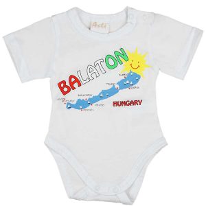 Rövid ujjú baba body Balaton felirattal