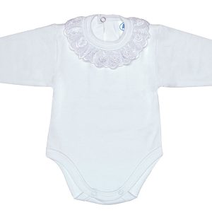 Bébi galléros csipkés hosszú ujjú kombidressz (méret:56-86)