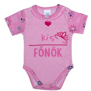 Kis főnök feliratos rövid ujjú baba body