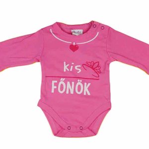Kis főnök feliratos hosszú ujjú baba body