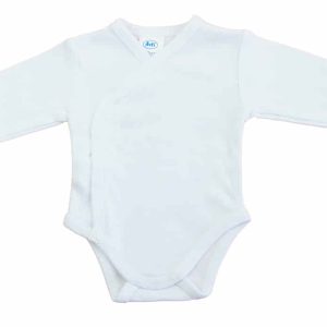 Egyszínű, hosszú ujjú elöl patentos baba body