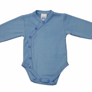 Egyszínű, hosszú ujjú elöl patentos baba body
