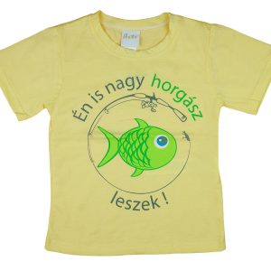 "Én is nagy horgász leszek!" feliratos rövid ujjú fiú póló