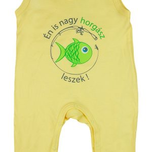 " Én is nagy horgász leszek!" feliratos ujjatlan rugdalózó