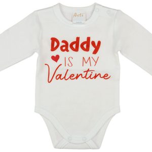 "Daddy is my Valentine" feliratos valentin napi baba body fehér