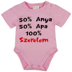 Rövid ujjú feliratos baba body