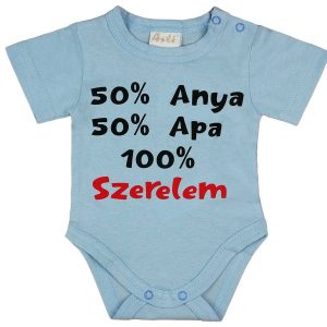 Rövid ujjú feliratos baba body