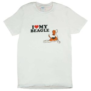Rövid ujjú férfi póló beagle mintával
