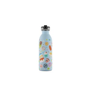24BOTTLES Kids Urban 500ml rozsdamentes acél kulacs szívószálas kupakkal, Sweet Friends