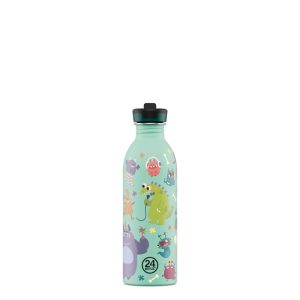 24BOTTLES Kids Urban 500ml rozsdamentes acél kulacs szívószálas kupakkal, Spooky Friends