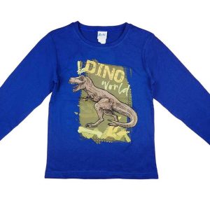 Hosszú ujjú fiú póló dinós mintával