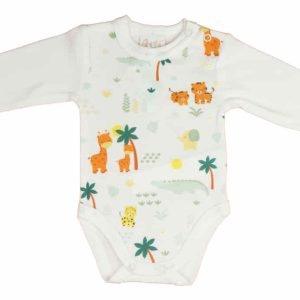 Hosszú ujjú baba body Szafaris mintával