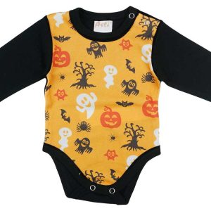 Halloween mintás hosszú ujjú baba body