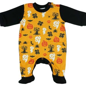 Halloween mintás hosszú ujjú baba rugdalózó