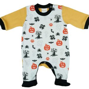 Halloween mintás hosszú ujjú baba rugdalózó