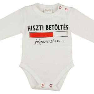 Feliratos hosszú ujjú baba body