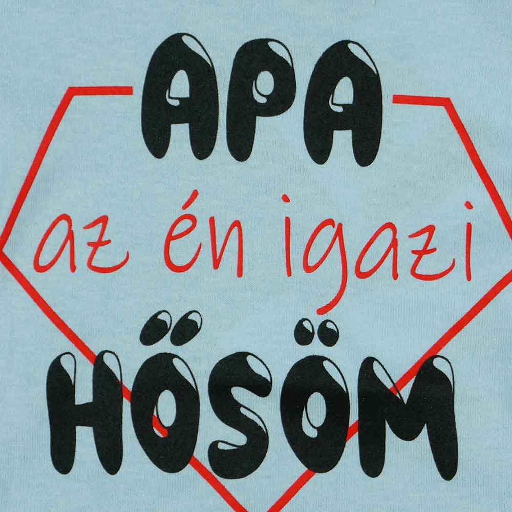 Rövid ujjú baba body "Apa az én igazi hősöm" felirattal - Image 2