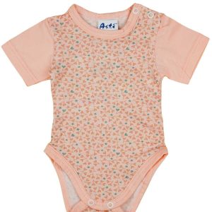 Rövid ujjú mintás kislány baba body