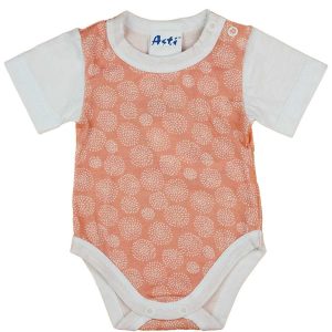 Rövid ujjú mintás kislány baba body