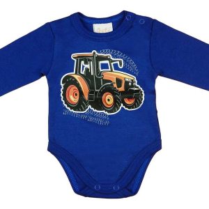 Hosszú ujjú baba body traktoros mintával