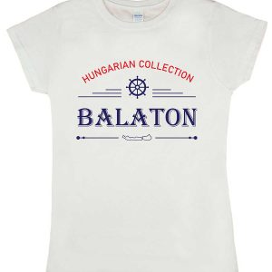 Rövid ujjú női póló Balatonos mintával