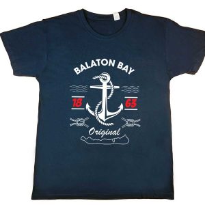 Rövid ujjú férfi póló Balatonos mintával
