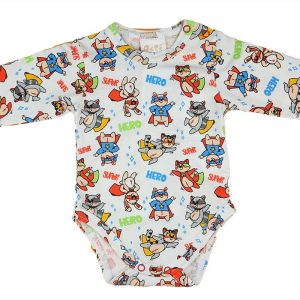 Hero mintás hosszú ujjú body| kombidressz fehér