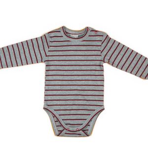 Csíkos vállonpatentos baba body