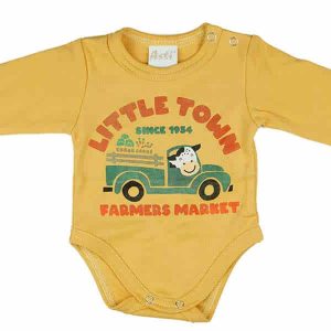 Boci mintás hosszú ujjú baba body