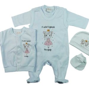 5 részes baba szett belül bolyhos anyagból hercegnős mintával