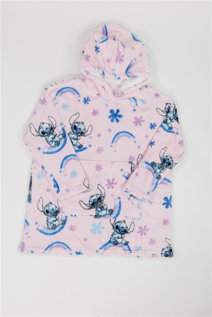 Disney Lilo és Stitch, A csillagkutya Dreamy belebújós plüss polár takaró, poncsó 7-14 év - Image 2