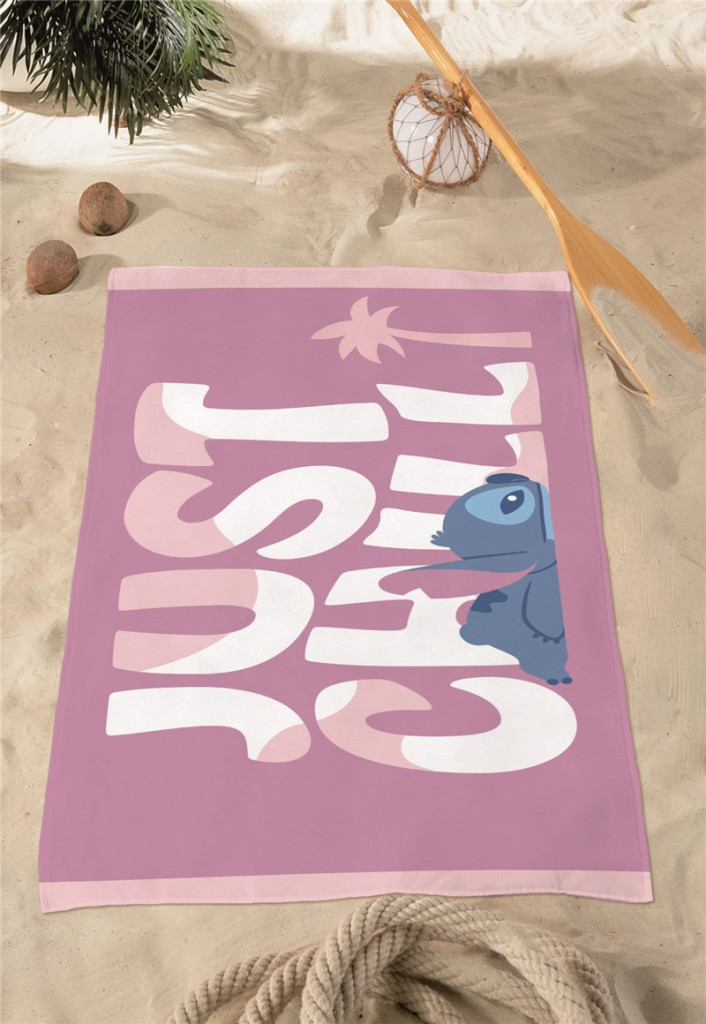 Disney Lilo és Stitch, A csillagkutya Just Chill fürdőlepedő, strand törölköző 70x140cm (Fas - Image 2