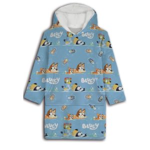 Bluey Seaside belebújós plüss polár takaró, poncsó 3-6 év