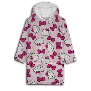 Hello Kitty Bow belebújós plüss polár takaró, poncsó 7-14 év