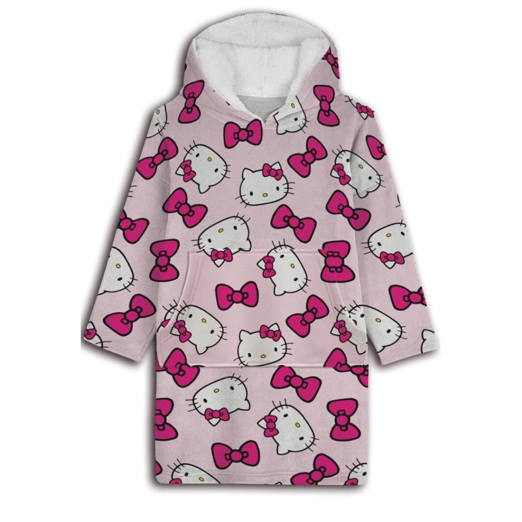 Hello Kitty Bow belebújós plüss polár takaró, poncsó 7-14 év