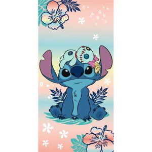 Disney Lilo és Stitch, A csillagkutya Flower Island fürdőlepedő, strand törölköző 70x140cm (