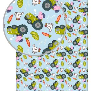 Peppa malac George's Tractor gumis lepedő 90x200 cm