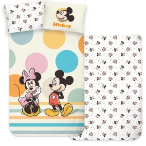 Disney Mickey Duo gyerek, ovis ágyneműhuzat 100×135 cm, 40×60 cm