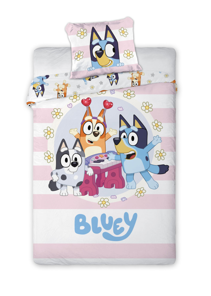 Bluey Joyful gyerek, ovis ágyneműhuzat 100×135cm, 40×60 cm