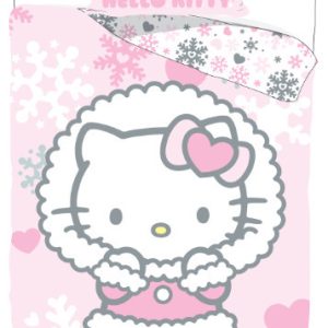 Hello Kitty Cozy Winter gyerek, ovis ágyneműhuzat 100×135 cm, 40×60 cm