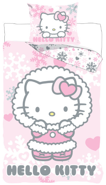 Hello Kitty Cozy Winter ágyneműhuzat 140×200cm, 70×90 cm