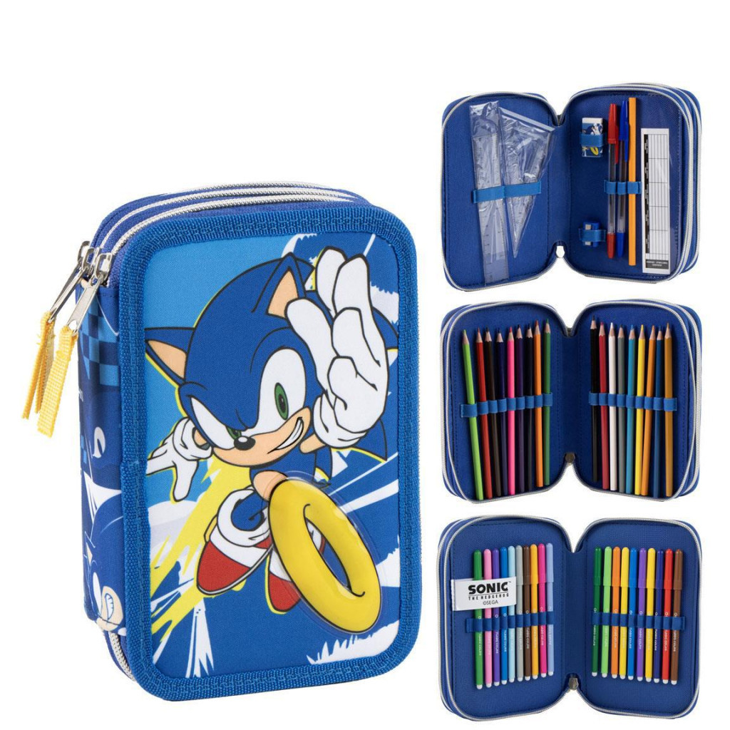 Sonic a sündisznó Power Run tolltartó töltött 3 emeletes Giotto