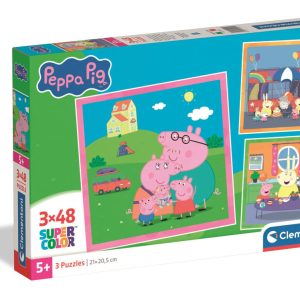 Peppa malac Family 3x48 db-os puzzle Clementoni