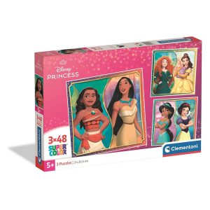 Disney Hercegnők Portrait 3x48 db-os puzzle Clementoni