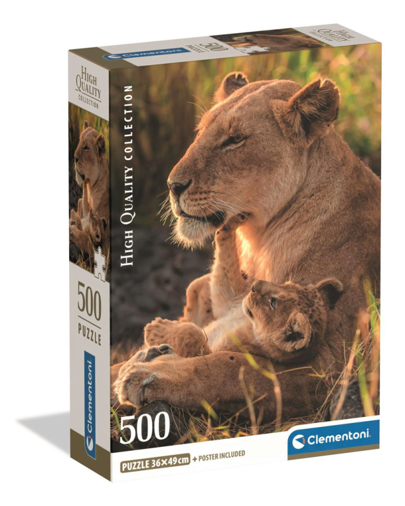 Oroszlán Feline Love 500 db-os Compact puzzle Clementoni