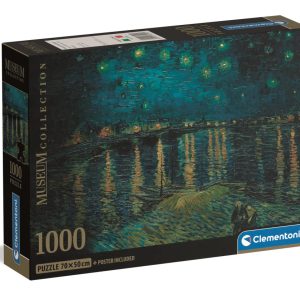 Művészet Starry Night Over the Rhône 1000 db-os Compact puzzle Clementoni