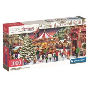 Karácsonyi falu Village 1000 db-os panoráma puzzle Clementoni