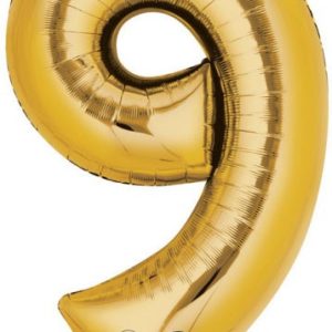 Arany Gold óriás 9-es szám fólia lufi 86x55 cm