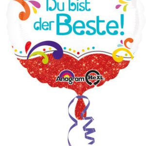 Du bist der Beste Red fólia lufi 43 cm